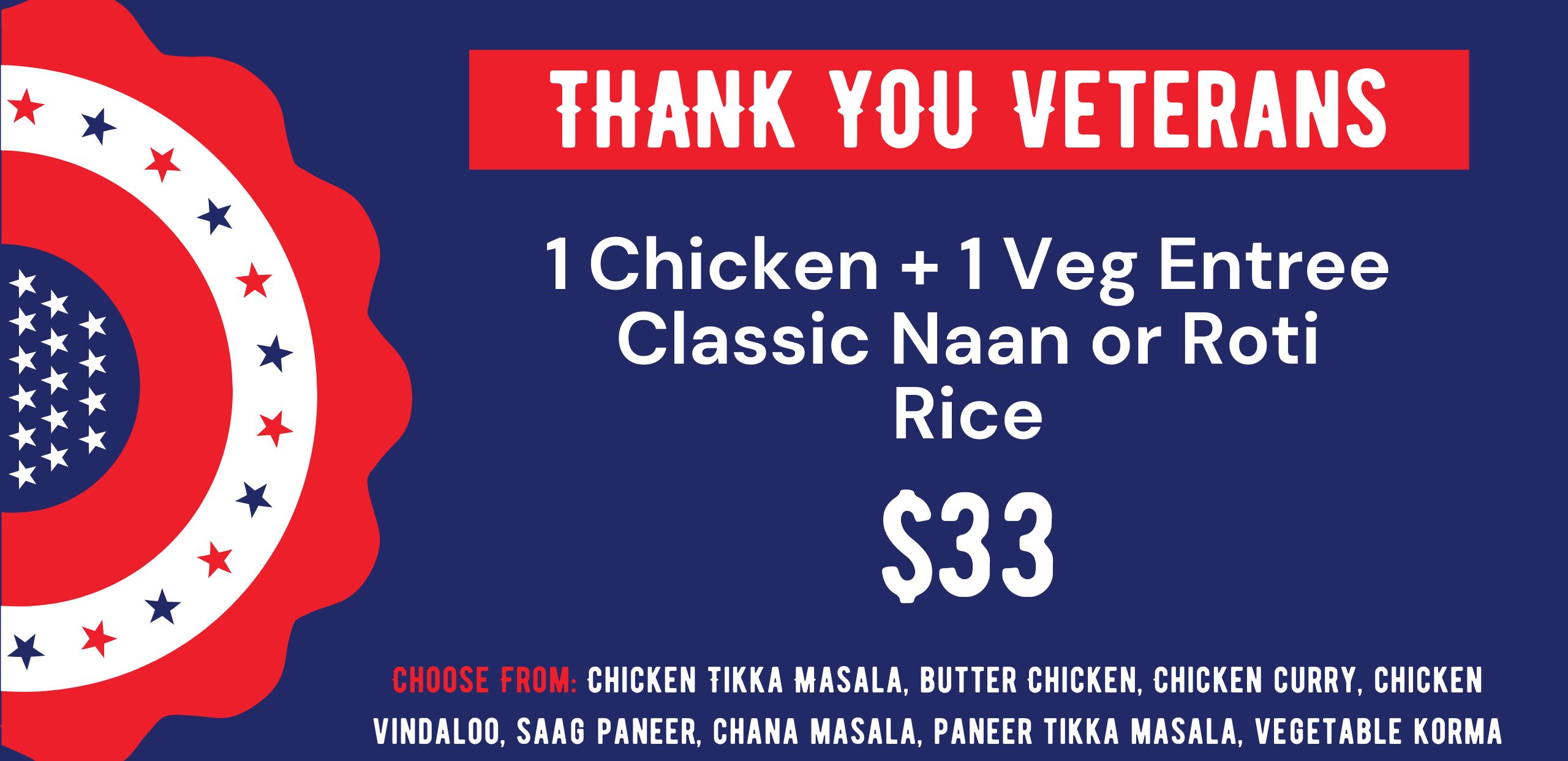 Honoring all Veterans with a Delicious Deal!